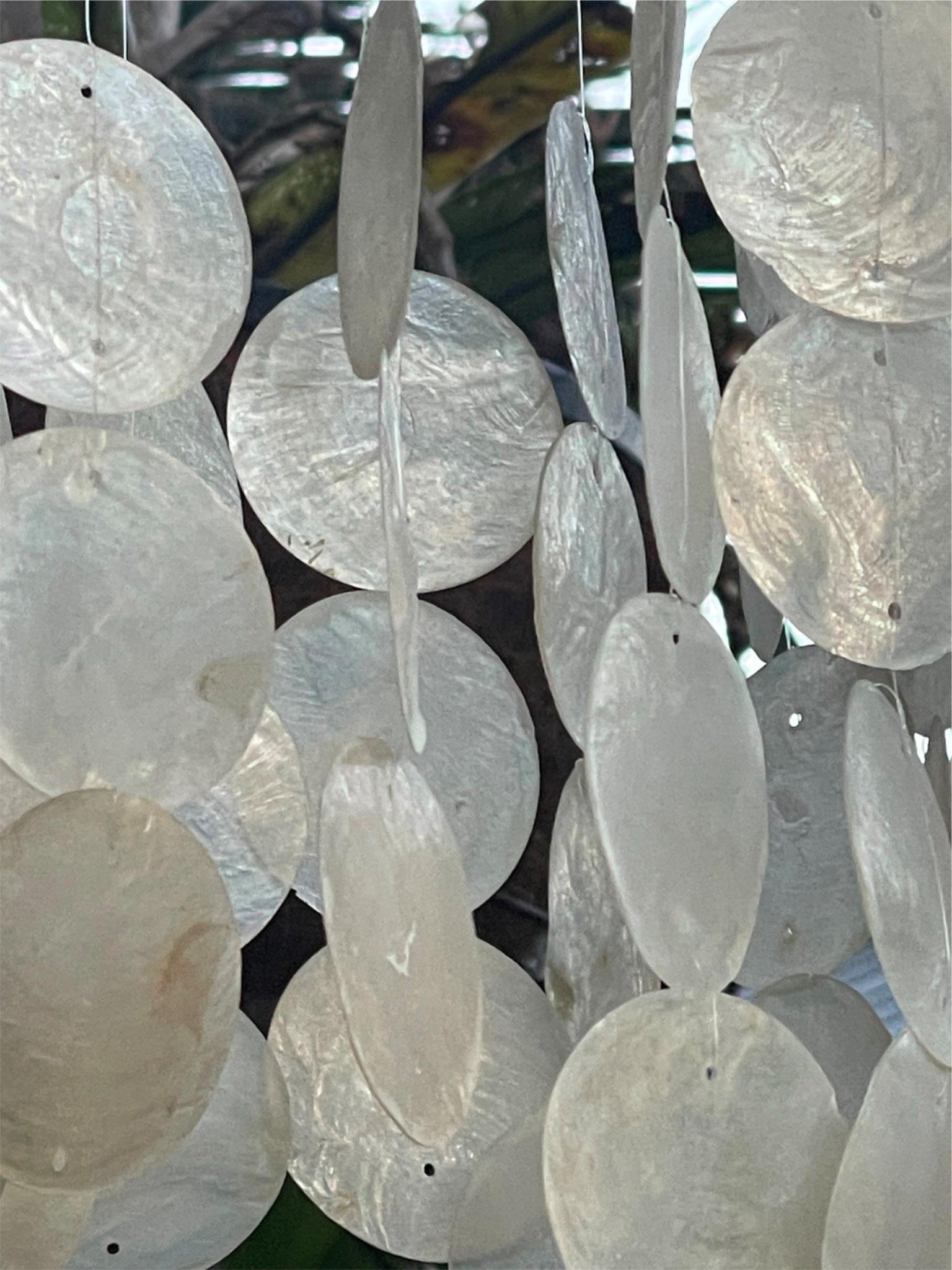 NEW Balinese Capiz Shell Windchime / Mobile w/Bamboo Top - Bali Shell Windchime