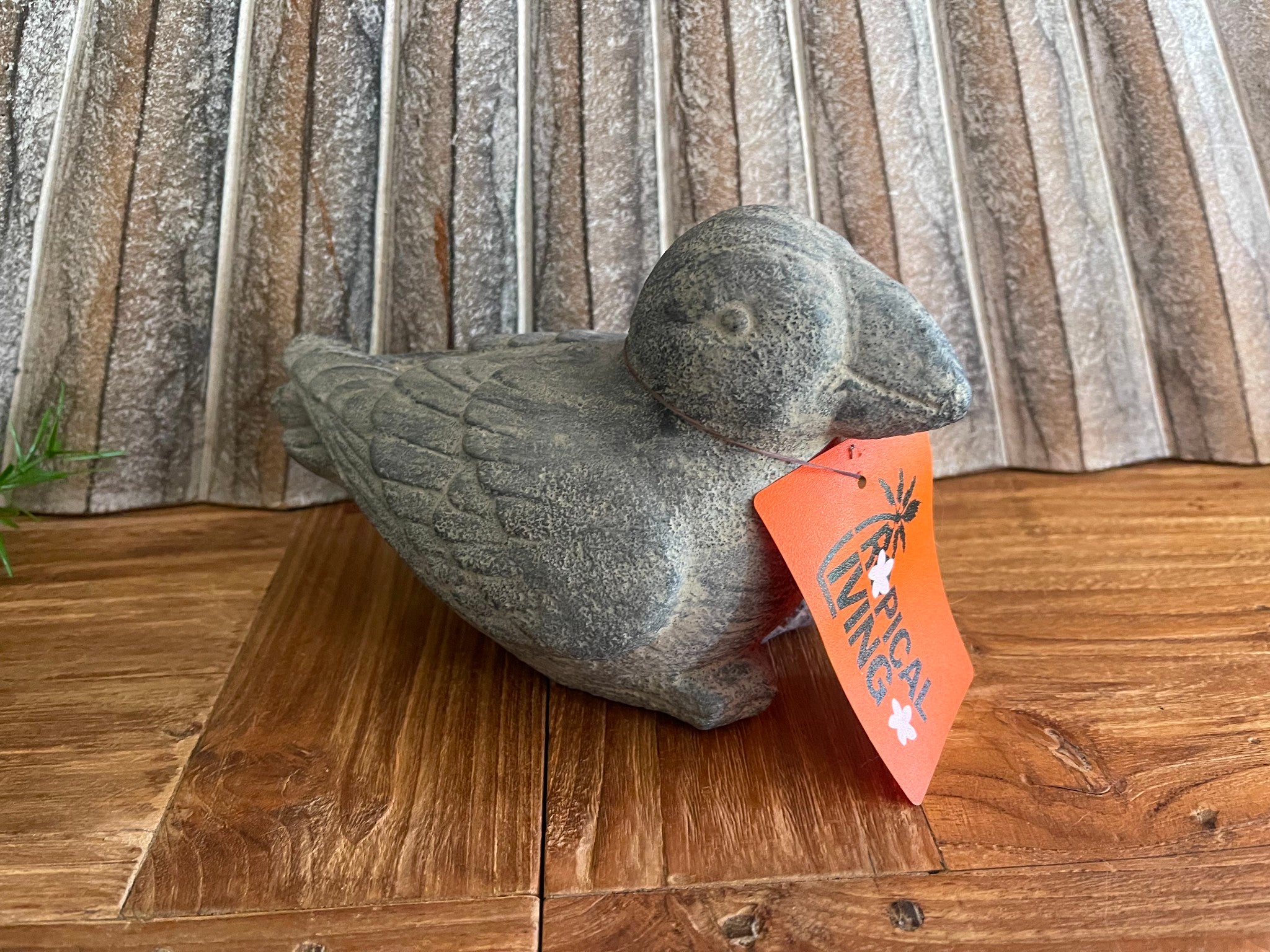 NEW Balinese Cast Concrete Bird Statue - Bali Bird Statue - Small Bird Statue