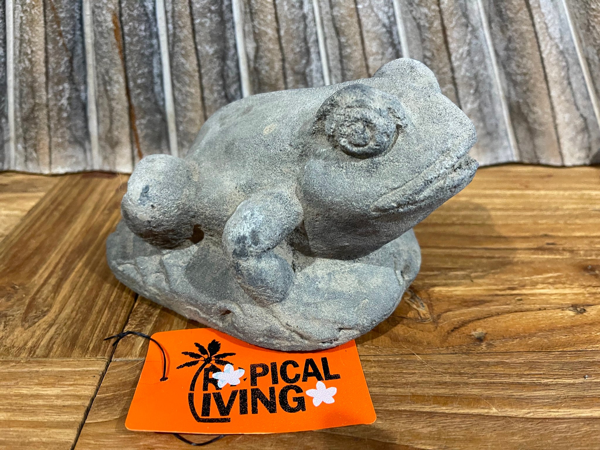 NEW Balinese Cast Concrete Frog Statue - Bali Frog Statue - Small Frog Statue