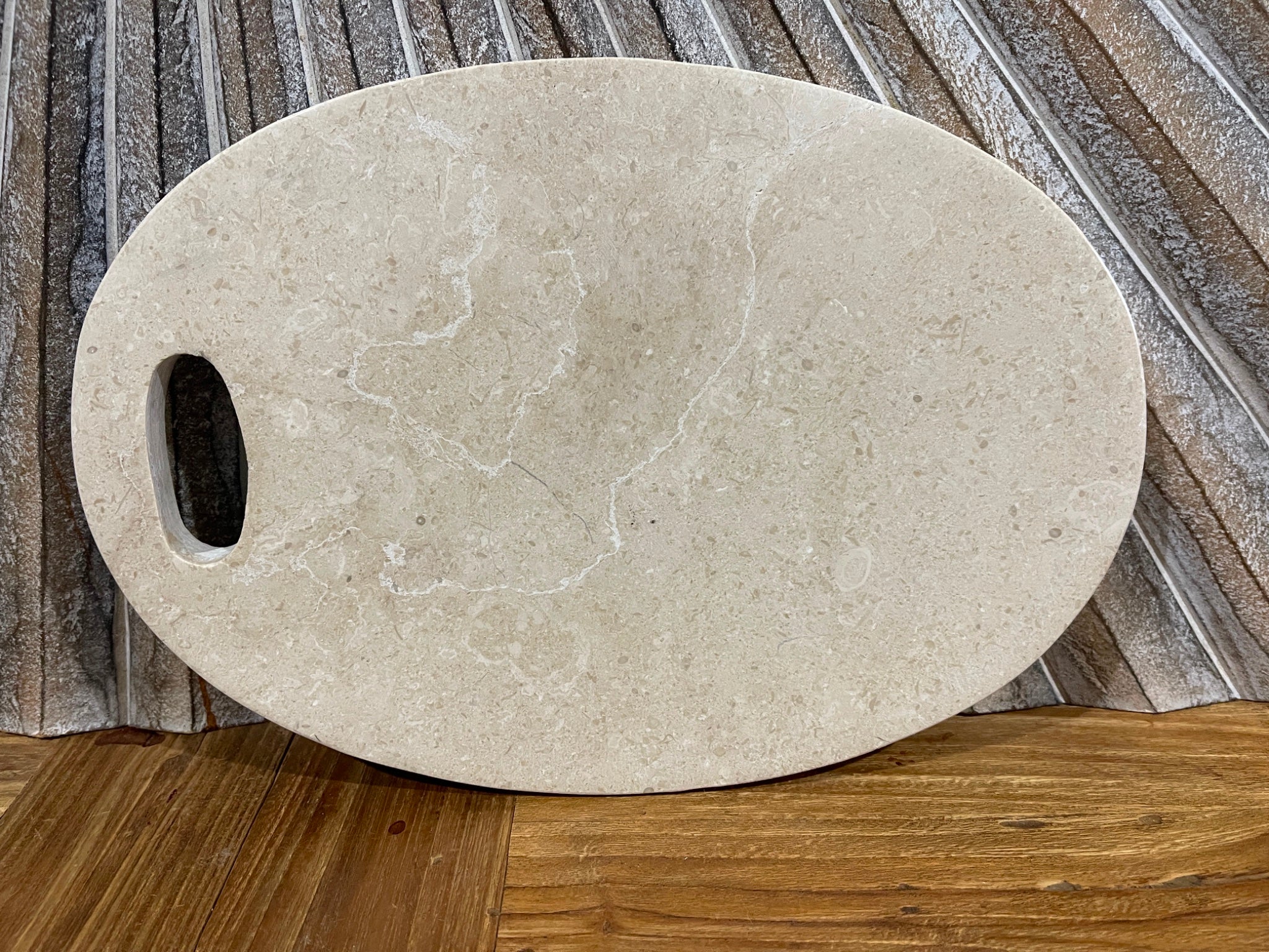 NEW Balinese Hand Crafted Marble Platter / Cutting Board - Marble Tapas Platter