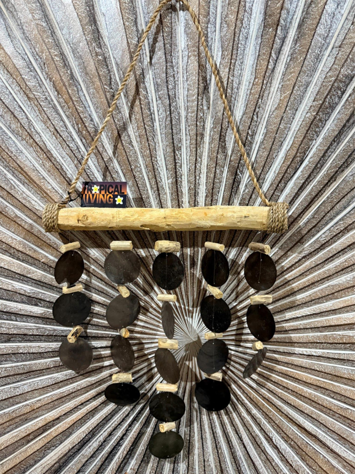 NEW Balinese Capiz Shell Windchime / Mobile - 5 Strand Bar Bali Chimes