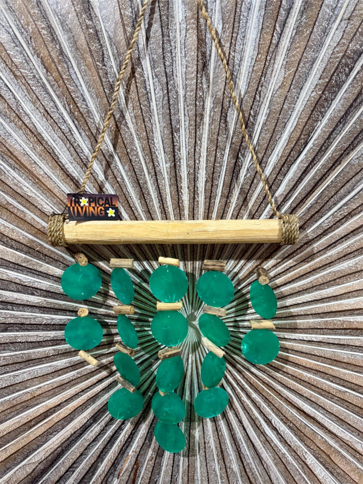 NEW Balinese Capiz Shell Windchime / Mobile - 5 Strand Bar Bali Chimes