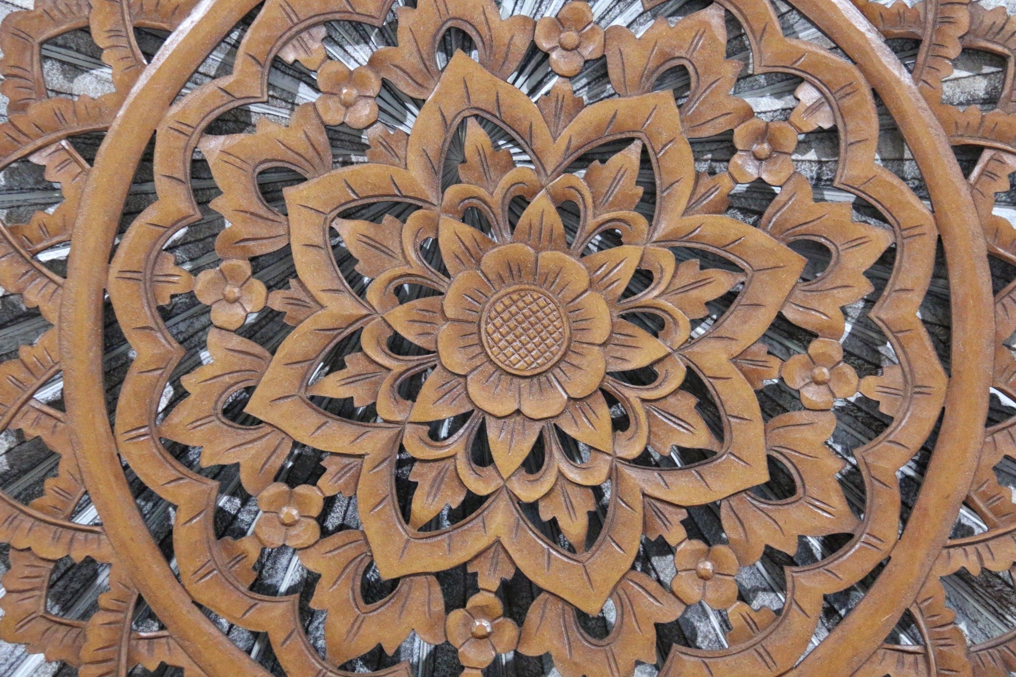 NEW BALINESE CARVED MDF/WOOD MANDALA / TROPICAL WALL PANELS - BALI WALL ART