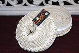 NEW Balinese BOHO Hand Crafted Woven Basket with Lid / Shell & Bead Trim - 3 Siz