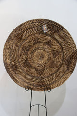 NEW Bali Woven Rattan Platter with Motif - Balinese Woven Rattan Wall Art 60cm