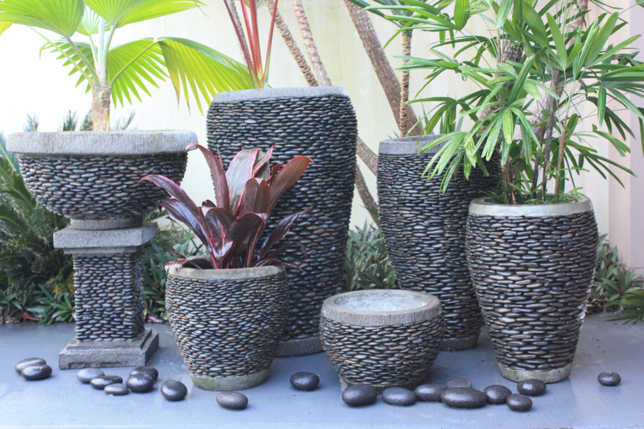 bali planter pots NEW Balinese Hand Crafted Square Pebble Pot - Balinese Pot
