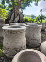 NEW Balinese Hand Crafted Paras Pot - Bali Feature Pot - Carved Bali Pot