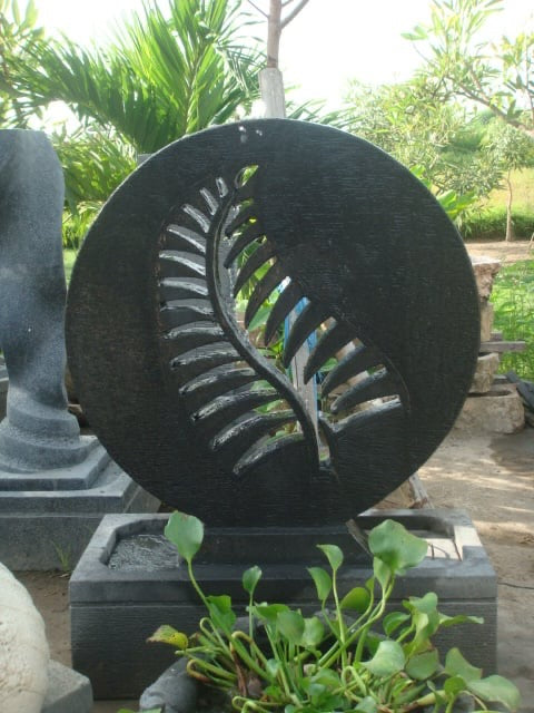 NEW Balinese Palm Leaf Water Feature - Bali Water Feature - Bali Garden Feature