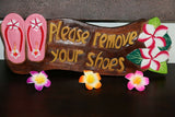 NEW Bali Hand Crafted PLEASE REMOVE SHOES Sign -  Many Colours Available