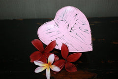 NEW Bali Hand Crafted Wooden Heart Bowl / Dish - MANY COLOURS AVAILABLE