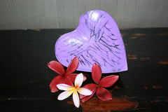 NEW Bali Hand Crafted Wooden Heart Bowl / Dish - MANY COLOURS AVAILABLE