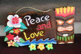 NEW Bali Hand Crafted Tiki Bar LOVE & PEACE Sign - 2 Colours available