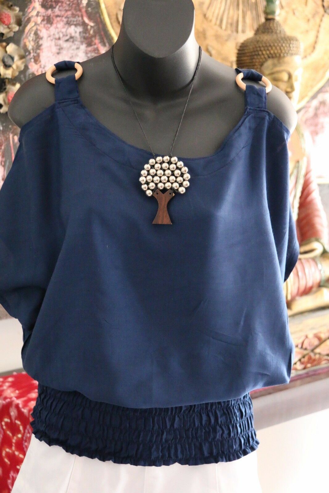 Bali Casual Top with Cut Out Sleeve / Ring Shoulder - 11 COLOURS AVAIL One Size