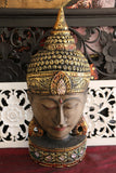 NEW Balinese Hand Carved Free Standing Wooden Buddha Head - Bali Buddha Head