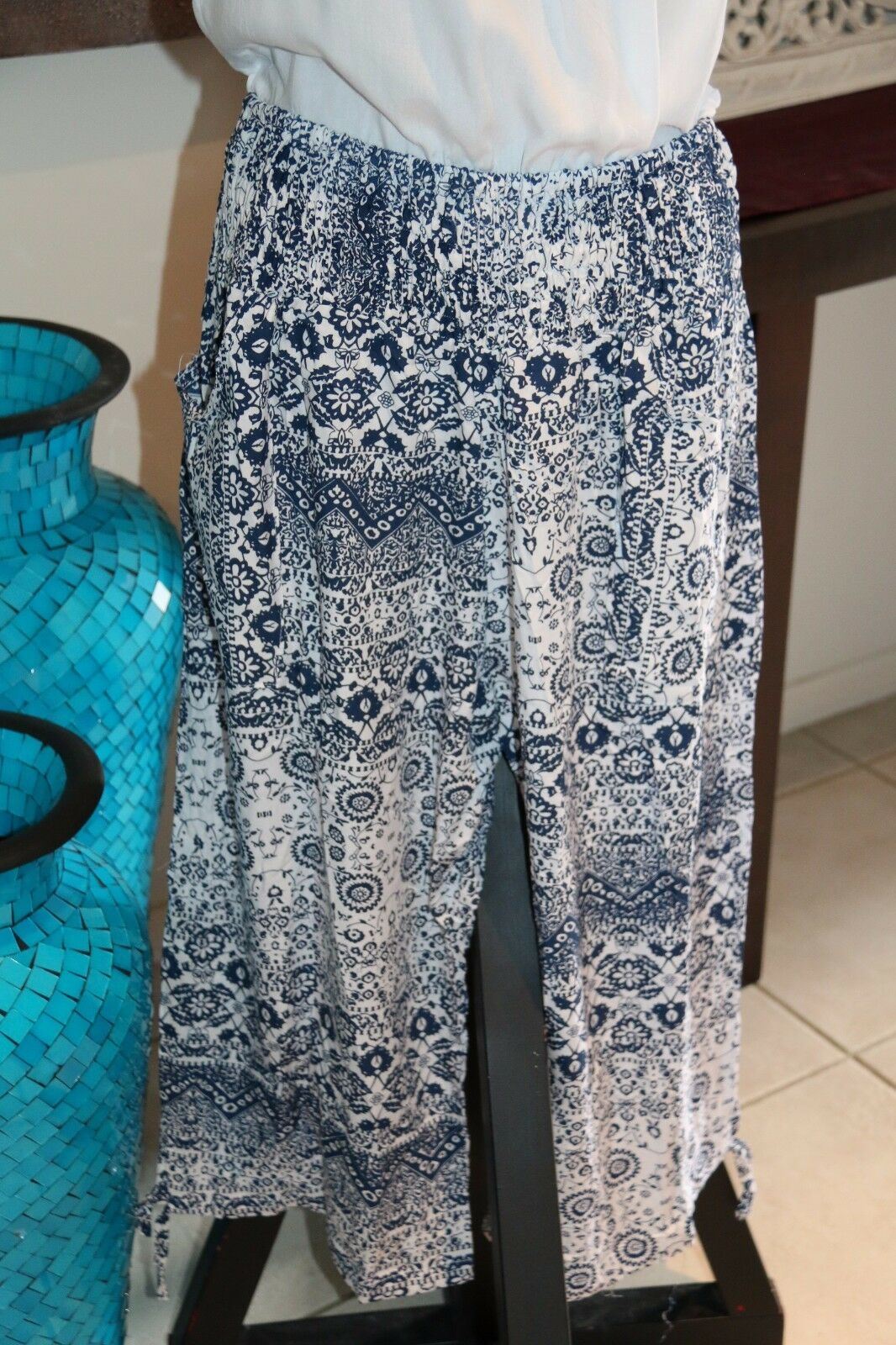 Ladies Bali Beach / Shirred Waist Bali Capri Pants - SO COMFY - Suit Maternity L