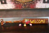 NEW Hand Crafted & Carved Tiki Bar WELCOME Paddle Sign - Tropical Bali Bar Sign