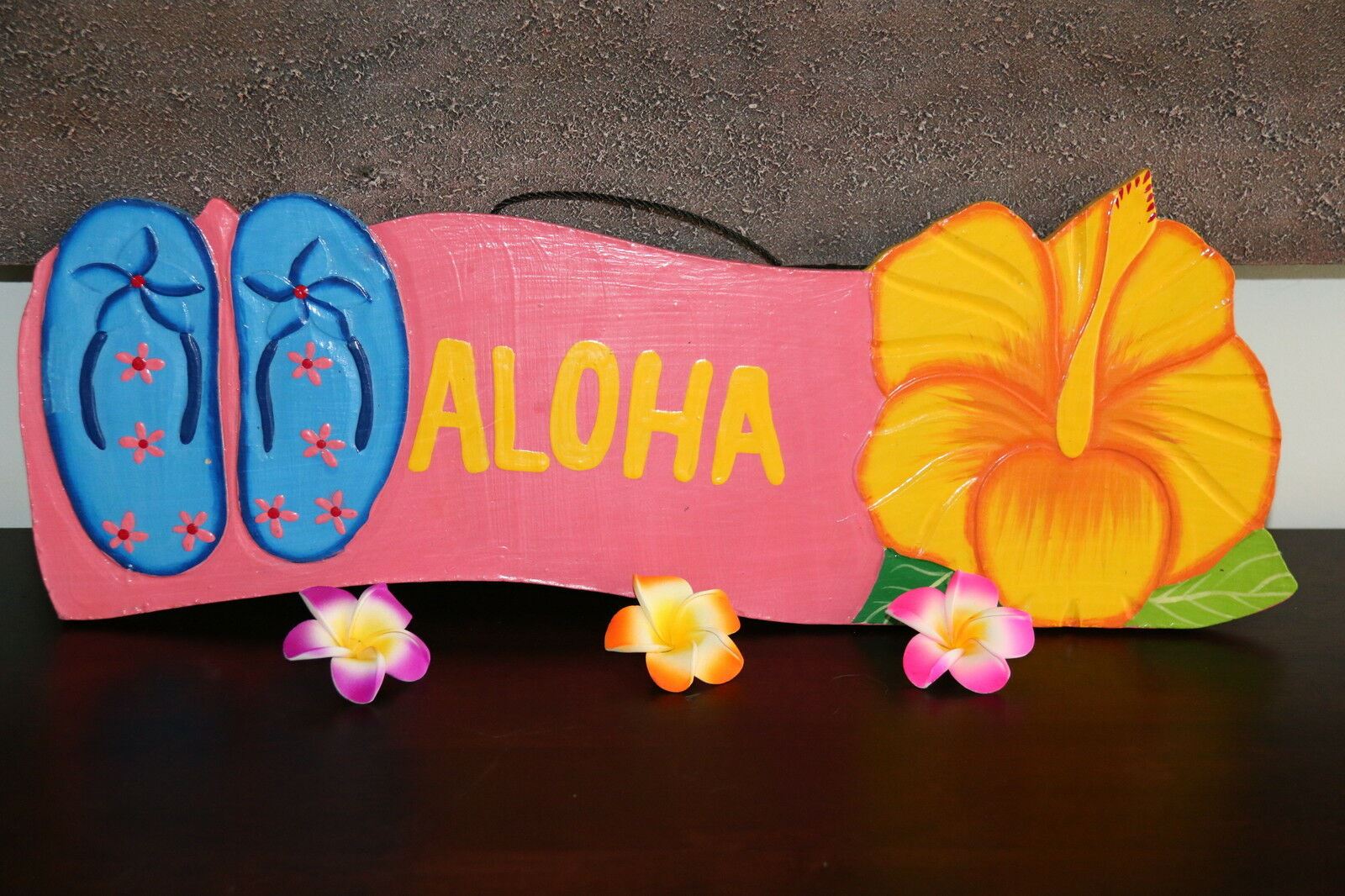 NEW Bali Hand Crafted ALOHA Sign -  Many Colours - Tropical Design