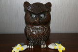 Brand New Bali Hand Carved Wooden Brown Owl - Balinese Wooden Art