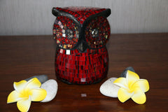 NEW Balinese Hand Crafted Wooden / Mosaic Owl - Many Colours Available FREE POST