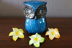 NEW Balinese Hand Crafted Wooden / Mosaic Owl - Many Colours Available FREE POST