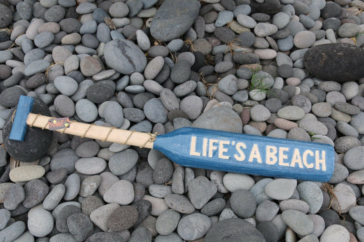 NEW Balinese Hand Crafted LIFE'S A BEACH Paddle Decor - 3 Colours Available