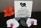 Brand New Balinese Free Standing LIFE RULES Affirmation Plaque