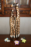 Brand New Bali Hand Carved Giraffe Family Sculpture - Balinese Wooden Animal Art