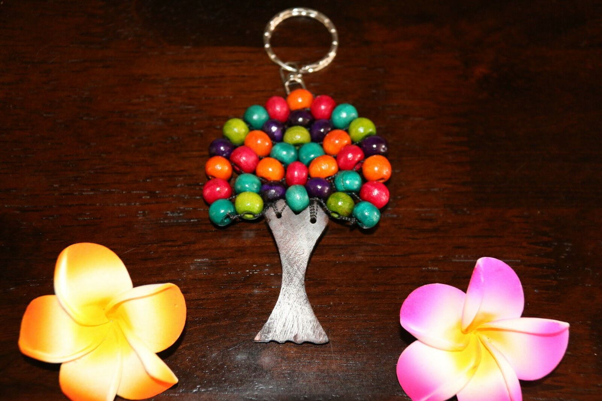 NEW Hand Crafted Tree of Life Keyring - MANY COLOURS - Perfect Inexpensive Gift