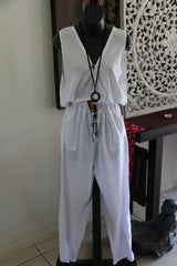 NEW Ladies Long Jumpsuit / One Size / Choose from Black, Blue, White or Orange