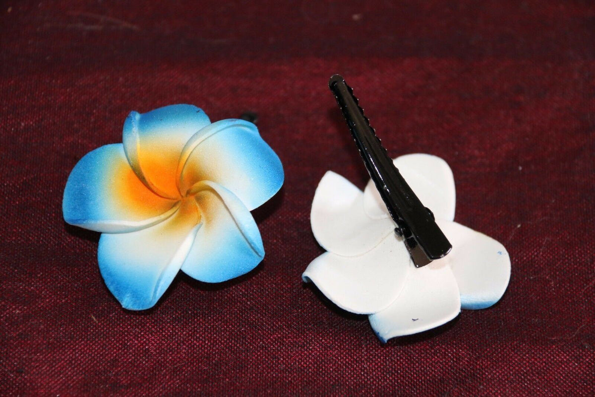 NEW Frangipani Crocodile Clips - MANY COLOURS - Frangipani Hair Clips - Pack 2