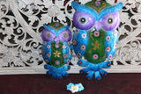 NEW Bali Hand Crafted Metal Wall Art Owl - Balinese Metal Art Owl 2 Sizes Avail