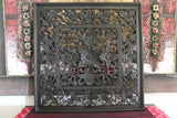 NEW Balinese Hand Carved Black Mandala Wood Panel - Bali Mandala Wooden Panel