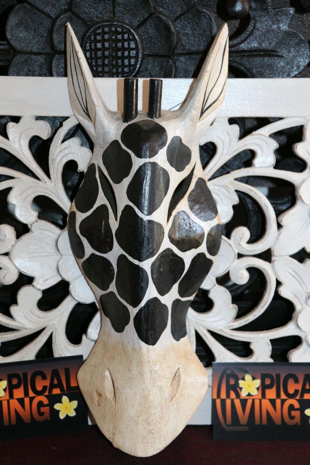 NEW Balinese Hand Carved Wooden African Animal Mask -  African Wall Art