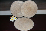 NEW Bali Woven Rattan Placemats w/Shell Trim - Balinese Woven Table Mat w/Shells