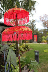 Balinese Double Ceremony Umbrella - Bali Umbrella - Balinese Garden Art