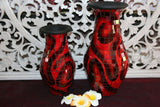 NEW Balinese Mosaic Decorative Vase - 2 Sizes!!  Bali Mosaic Vase Red/Black