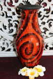 NEW Balinese Mosaic Decorative Vase - 2 Sizes!!  Bali Mosaic Vase Orange/Black
