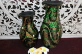 NEW Balinese Mosaic Decorative Vase - 2 Sizes!!  Bali Mosaic Vase Green/Brown