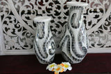 NEW Balinese Mosaic Decorative Vase - 2 Sizes!!  Bali Mosaic Vase Black/White