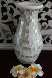 NEW Balinese Mosaic Decorative Vase - 2 Sizes!!  Bali Mosaic Vase White Pearl