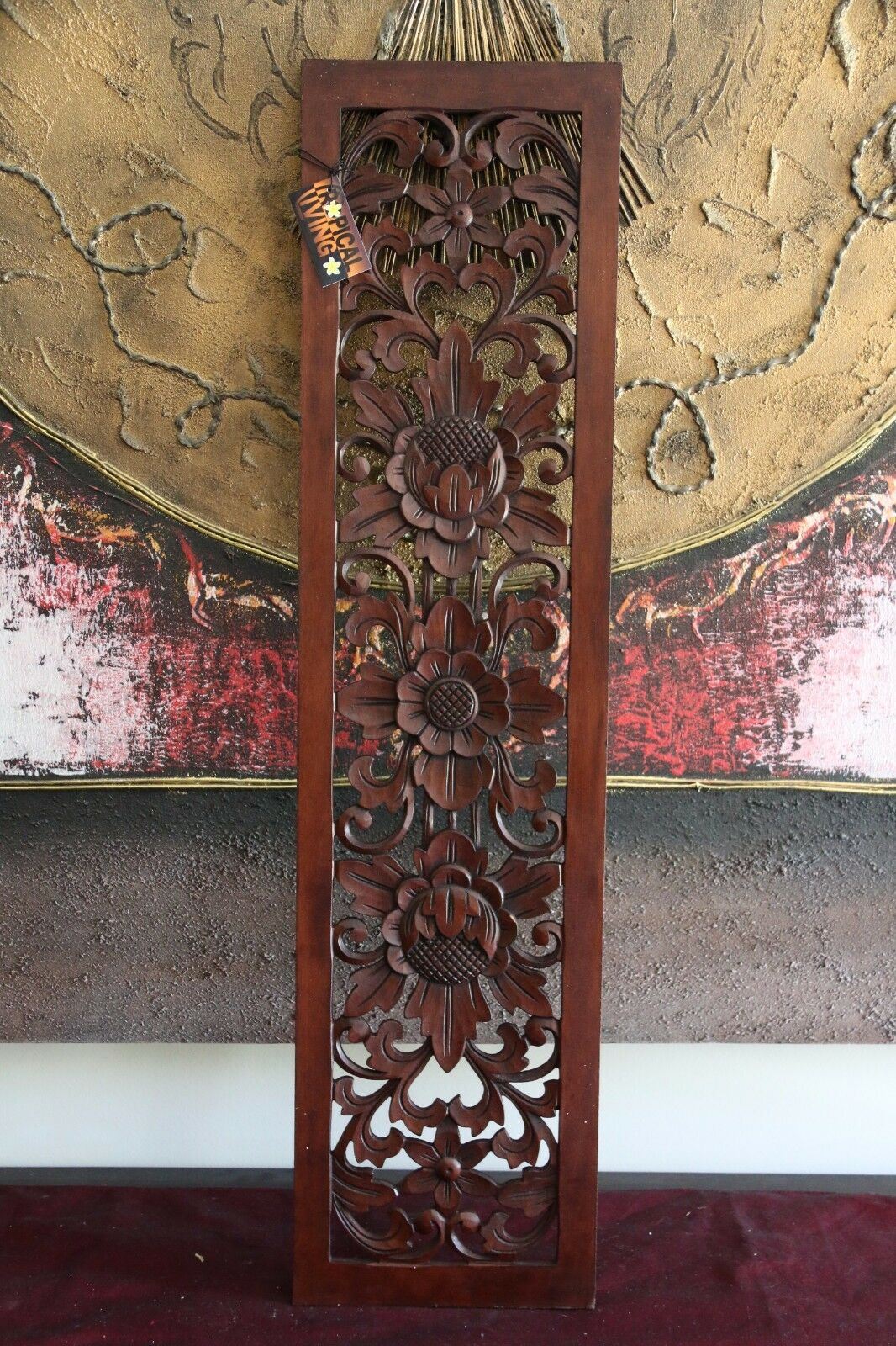 NEW Balinese Carved MDF/Wood Mandala / Tropical Wall Panels - Bali Wal ...
