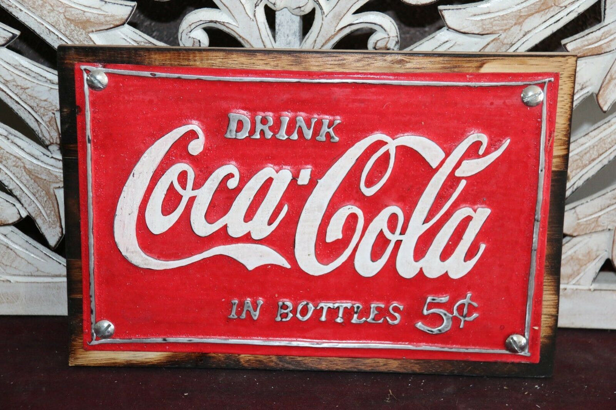 NEW Balinese Hand Crafted Nostalgic Coca-Cola Signs - FREE POST!!