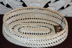 NEW Balinese Hand Woven White Washed Rattan Open Basket - 3 sizes available.