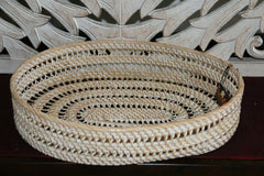 NEW Balinese Hand Woven White Washed Rattan Open Basket - 3 sizes available.