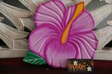 NEW Hand Crafted Balinese MDF Hibiscus Flower - Bali Wall Art