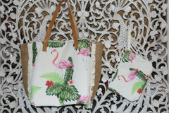 NEW Tropical Shoulder Bag + Purse / Make Up Bag set - Lovely Bright Colours