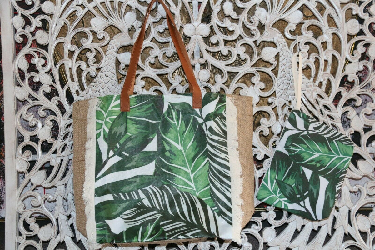 NEW Tropical Shoulder Bag + Purse / Make Up Bag set - Lovely Bright Colours