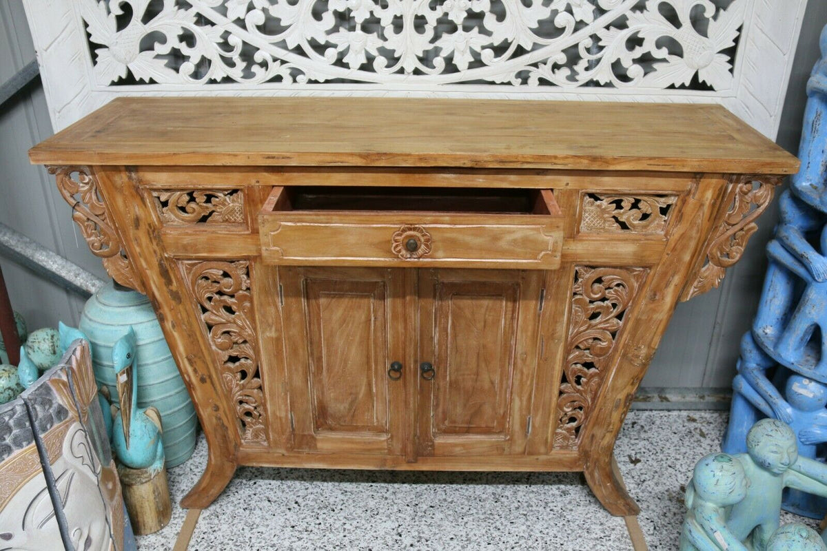 NEW Beautifully Hand Carved TEAK Wood Balinese Sideboard - Balinese Buffet