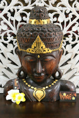 Balinese Hand Carved Wooden Buddha Sculpture - Wooden Bali Buddha Hand Carved