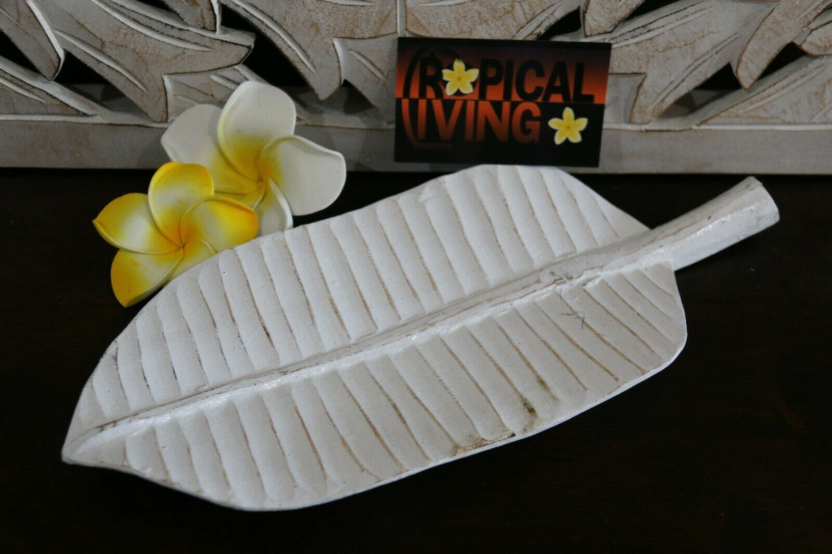 NEW Balinese Hand Carved Wooden Banana Leaf Platter - 3 sizes available.